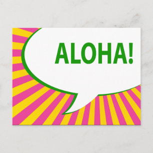 aloha! : comic speech bubble postcard