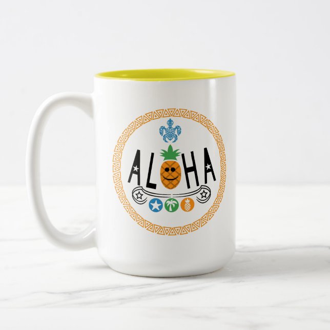 Aloha Conception ananas - Mug à deux tons (Gauche)
