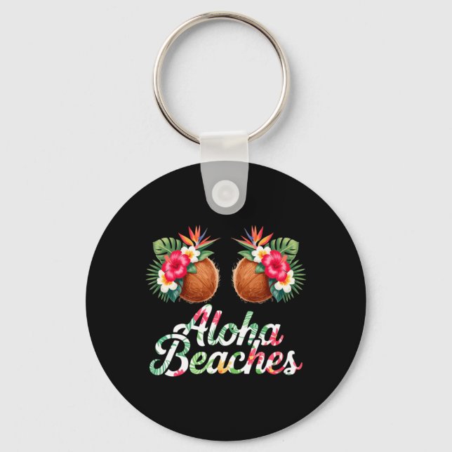 Aloha Costume Beaches Lover Funny Cocos Bra Keychain (Front)