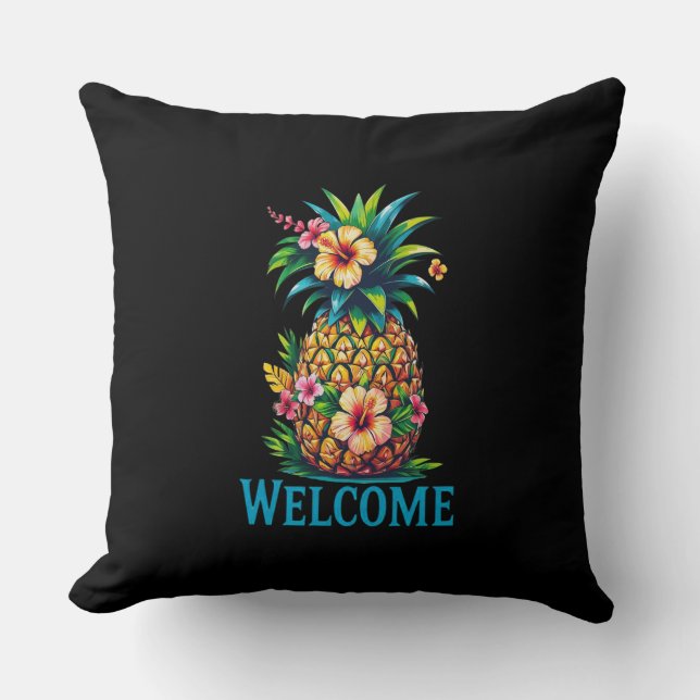 Aloha Coussin extérieur à l'ananas tropical (Recto)