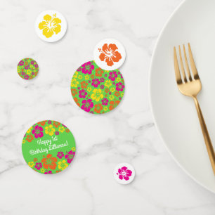 Aloha Cute Hawaiian 1st Birthday Party Theme Confetti