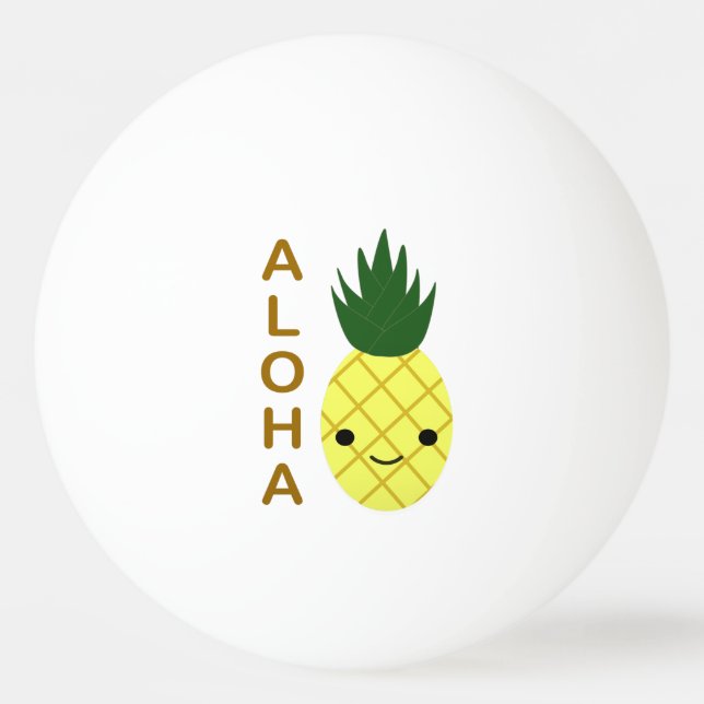 Aloha Cute Kawaii Pineapple Ping Pong Ball (Front)