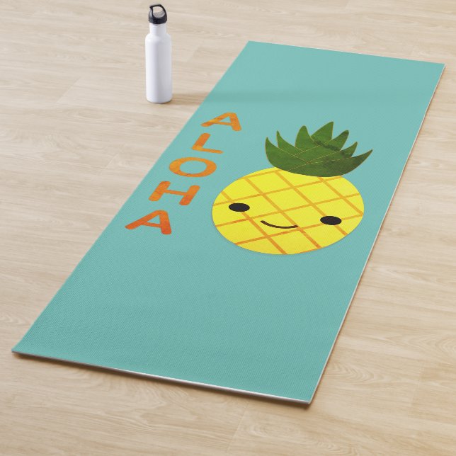 Aloha Cute Kawaii Pineapple Yoga Mat (In Situ)