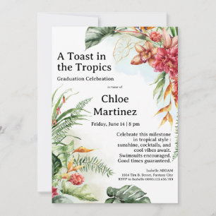 Aloha Diploma! Tropical Graduation Pool Party  Invitation