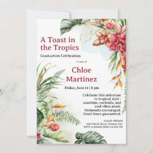 Aloha Diploma! Tropical Graduation Pool Party Invitation