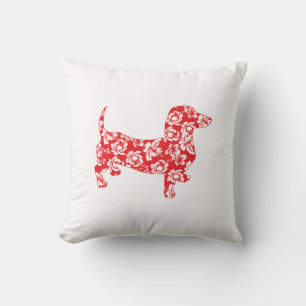 Aloha Doxie Dachshund Throw Pillow