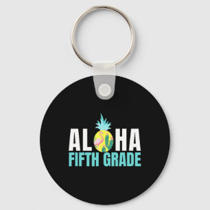 Aloha Fifth Grade Back To School Kids Teachers Gif Keychain