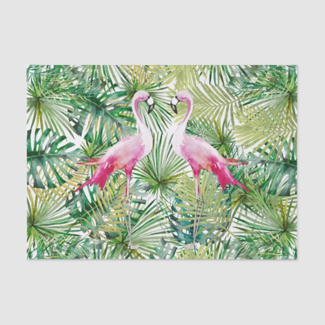 Aloha Flamingo Bird Animal in Jungle Tissue Paper (Front)