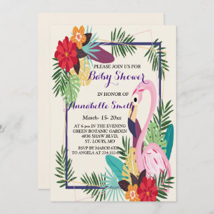 Aloha Flamingo Tropical Invitation