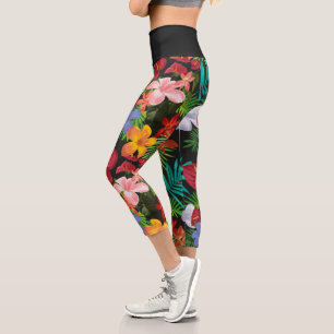 Aloha Fleurs tropicales Capri Leggings