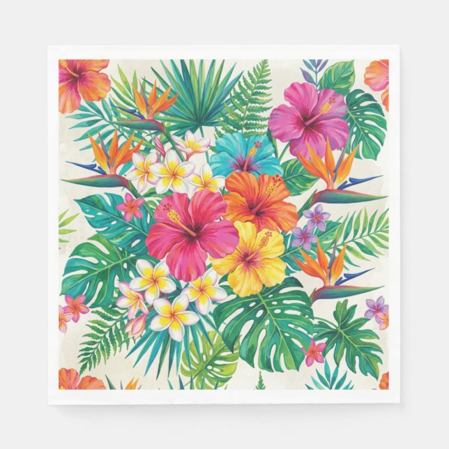 Aloha Floral Bloom Tropical Napkin (Front)
