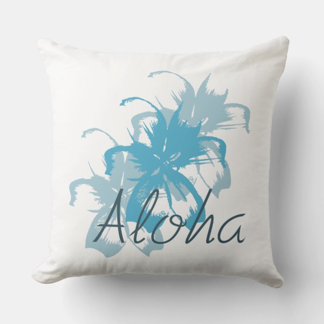 Aloha Floral Throw Pillow (Front)
