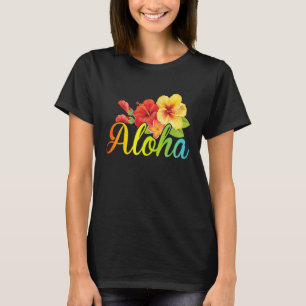 Aloha Flower Hawaiian Hawaii Beach Aloha T-Shirt