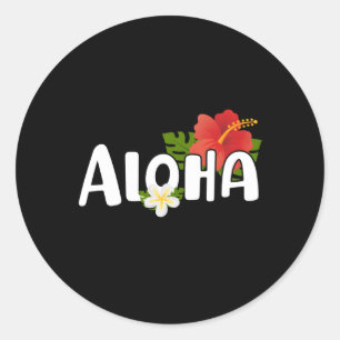 Aloha Flower Hawaiian Print Aloha Hawaii Classic Round Sticker