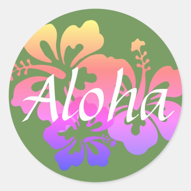 Aloha Flowers II Stickers (Front)