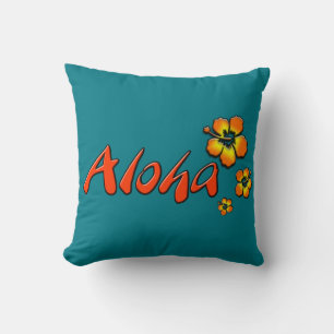 Aloha Flowers Throw Pillow