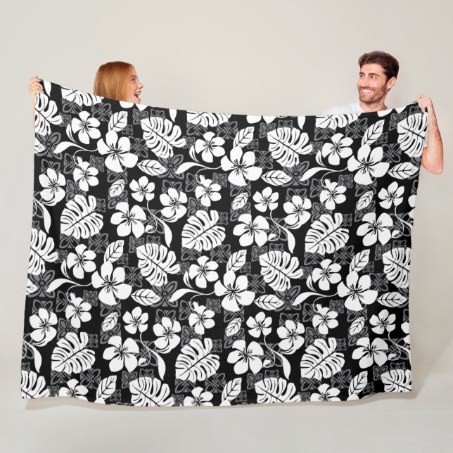 ALOHA FRIDAY (BLACK & GRAY) FLEECE BLANKET (In Situ)