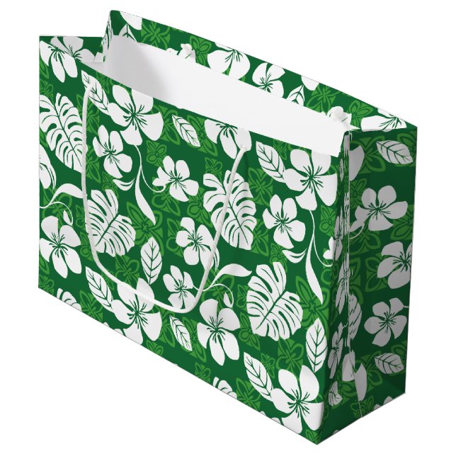 ALOHA FRIDAY (GREEN) LARGE GIFT BAG (Front Angled)