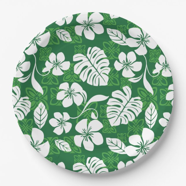 ALOHA FRIDAY (GREEN) PAPER PLATE (Front)