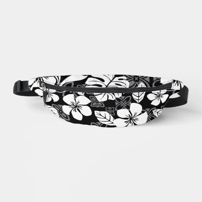 ALOHA FRIDAY PATTERN IN BLACK FANNY PACK (Front)