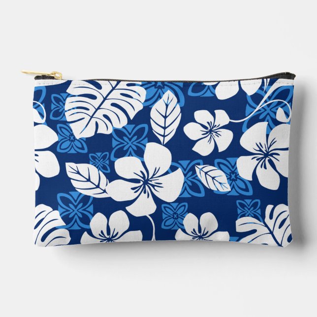 ALOHA FRIDAY PATTERN IN BLUE ACCESSORY POUCH (Front)