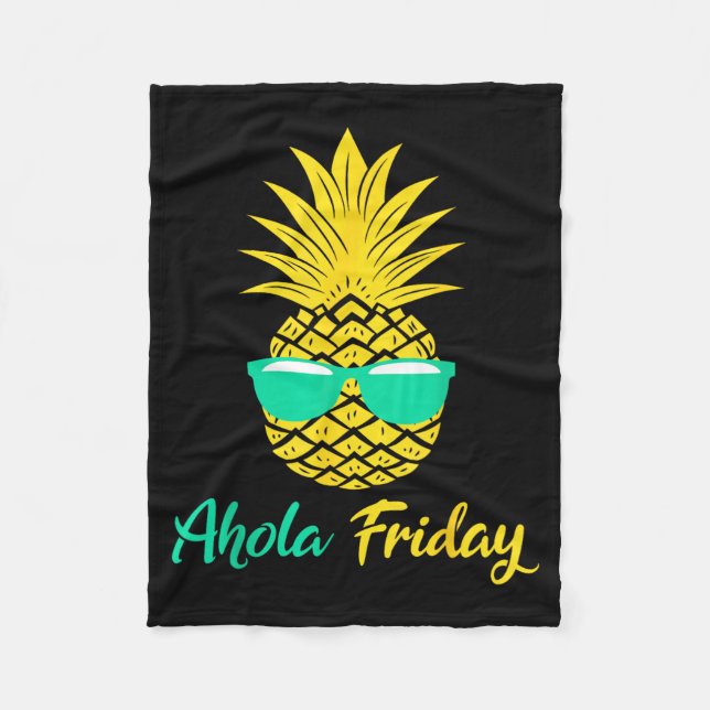 Aloha Friday Pineapple Summer Fruit Pineapple Fleece Blanket (Front)