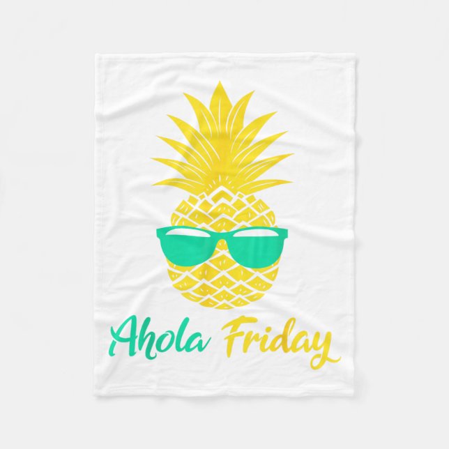 Aloha Friday Pineapple Summer Fruit Pineapple Fleece Blanket (Front)