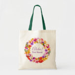 Aloha! From Hawaii Tote Bag<br><div class="desc">Aloha is a joyful greeting wearing the special Hawaiian fragrance of colourful flowers. Customize this floral wreath with your own text and create a unique favour for your special event.</div>