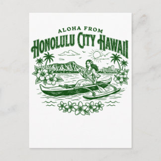 Aloha From Honolulu City Hawaii Postcard