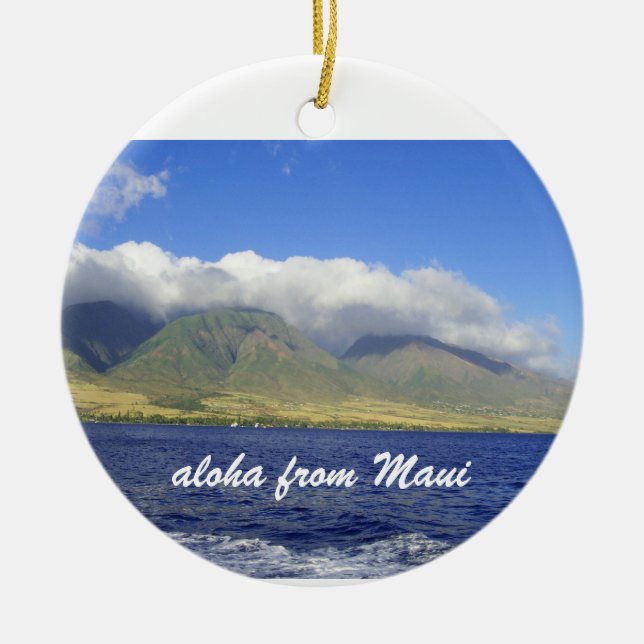 Aloha from Maui Ceramic Ornament (Front)