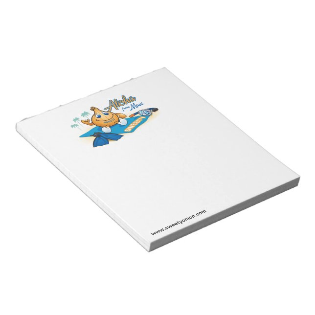 Aloha from sweety onion notepad (Angled)