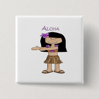 Aloha Girl 2 Inch Square Button