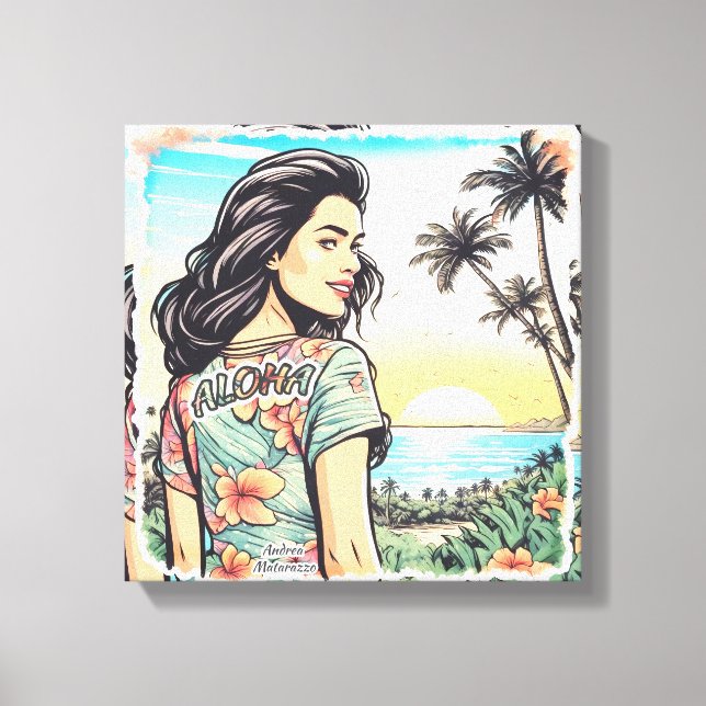 Aloha Girl Canvas Print (Front)