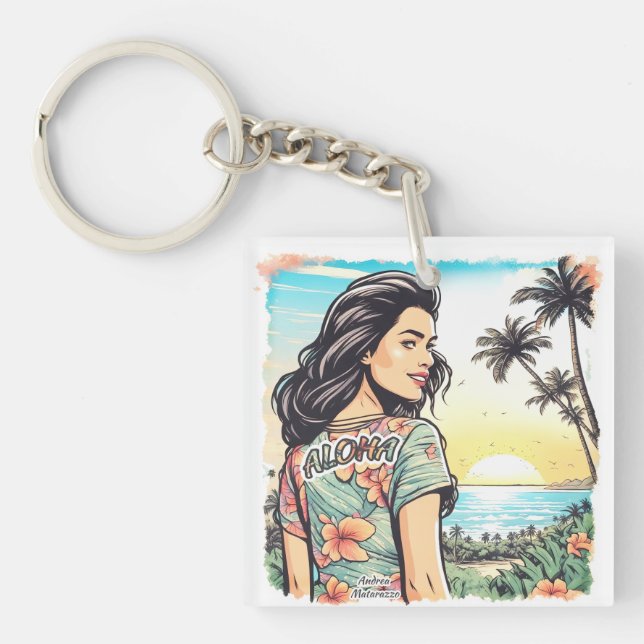 Aloha Girl Keychain (Front)