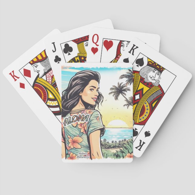 Aloha Girl Playing Cards (Back)