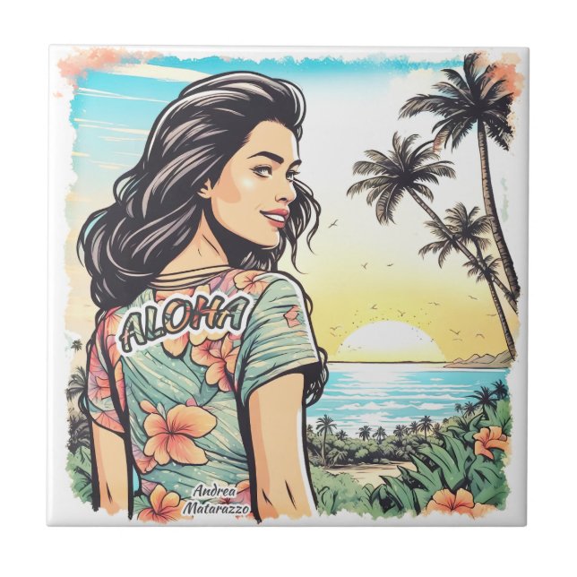 Aloha Girl Tile (Front)
