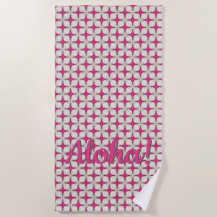 Aloha Girly Pink Beach Vibes Towel