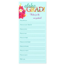 Aloha Grad Hawaiian Luau - Wishes Memory Note