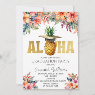 Aloha Graduation Party Birthday Invitation