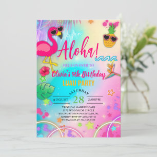 Aloha hawaïen hula sur invitation d'anniversaire d