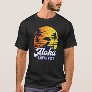 Aloha Hawaii 2023 Hawaiian Sunset Beach Retro Prem T-Shirt