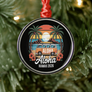 Aloha Hawaii 2026 Metal Ornament