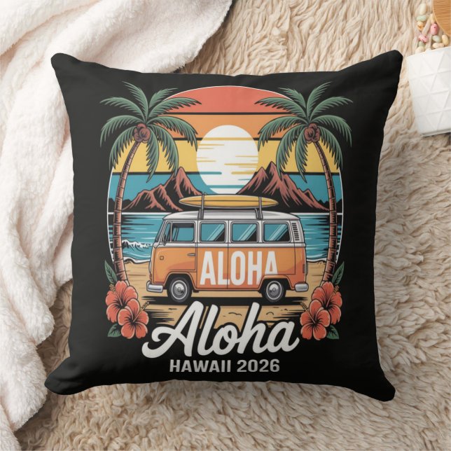 Aloha Hawaii 2026 Throw Pillow (Blanket)
