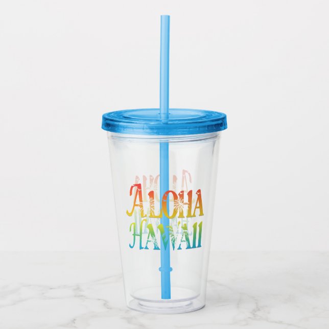 Aloha Hawaii Acrylic Tumbler (Front)