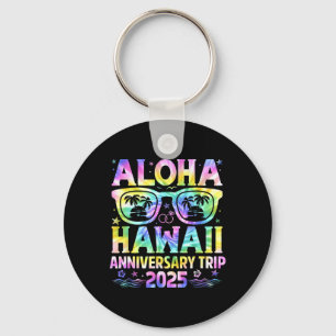 Aloha Hawaii Anniversary Trip 2025 Couple Matching Keychain