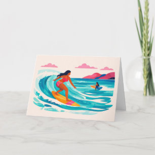 Aloha hawaii art surfer blank inside note card