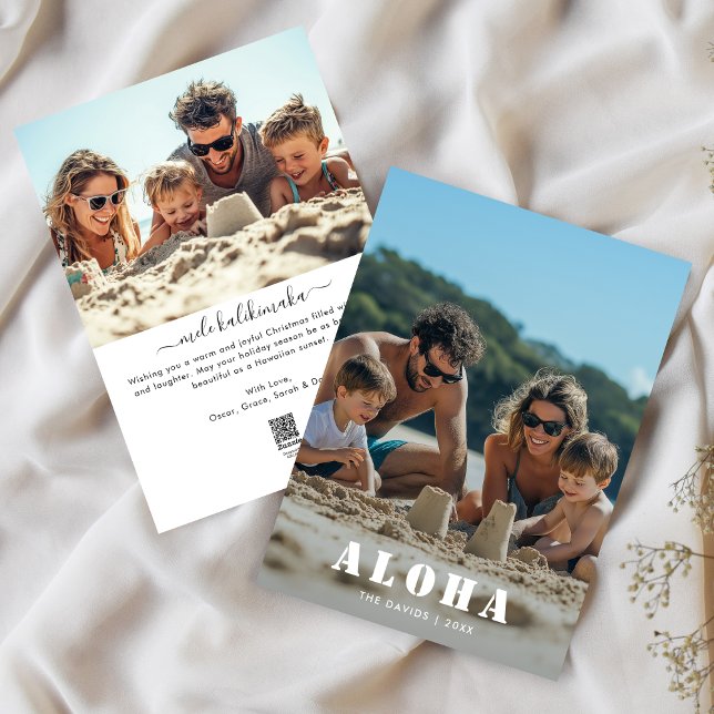 Aloha Hawaii Beach Christmas Photo Mele Kalikimaka Holiday Card (Creator Uploaded)