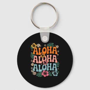 Aloha hawaii beach hawaiian island flower luau keychain