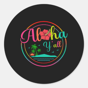 Aloha Hawaii Beach Sunset Summer Tropical Vacation Classic Round Sticker