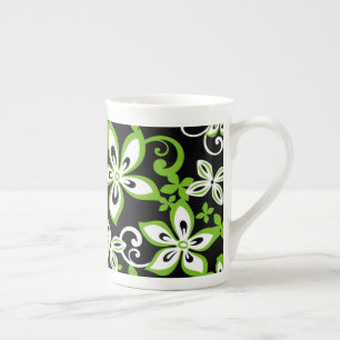 ALOHA HAWAII (BLACK/LIME) BONE CHINA MUG